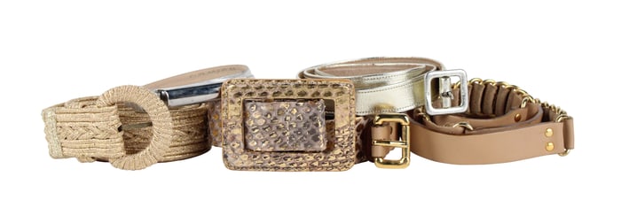 Oscar de la Renta Gold Python Fashion Belt