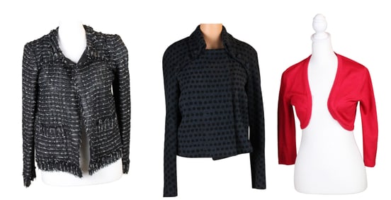 Oscar de la Renta Black Boucle Tweed Blazer