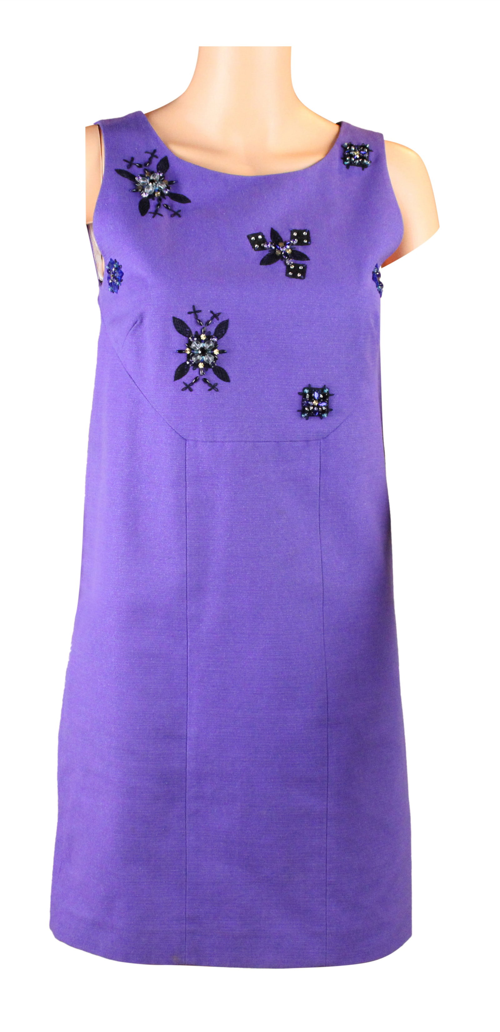 Emilio Pucci Cotton and Silk Beaded Purple Dress (1 of 8)