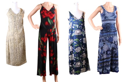 Four Printed Fabric Maxi Dresses