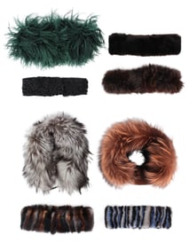 Eight Fur and Faux-Fur Headbands and Mufflers