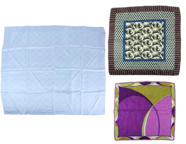 Three Designer Silk Scarves