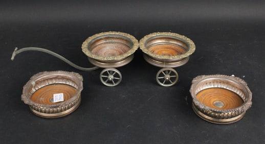 Vintage Silver Plated Wine Wagon