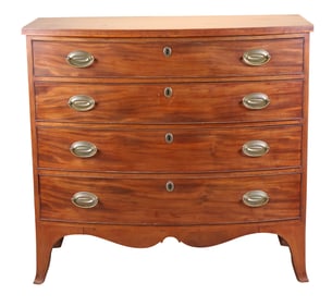 Federal Mahogany Bowfront Chest of Drawers