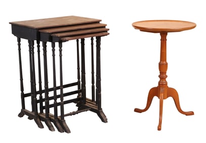 Set of Paine Furniture Co. Mahogany Quartered Tables