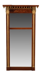 Classical Mahogany and Giltwood Mirror