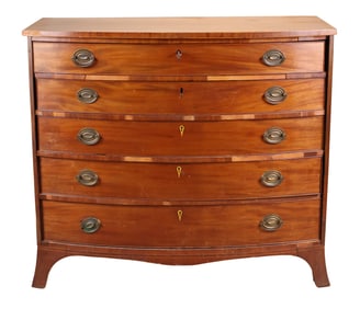 Federal Inlaid Mahogany Bowfront Chest of Drawers