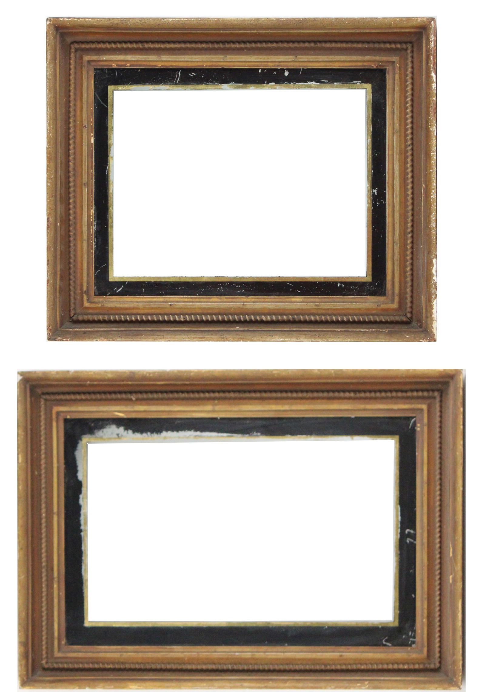 Two Classical Gilt and Eglomise Frames: Two Classical Gilt and Eglomise FramesBoston, 19th C.Losses and wear.Largest: 16 1/2 x 10 3/4 in. (41.9 x 27.3 cm.), Frame: 20 3/4 x 15 in. (52.7 x 38.1 cm.)