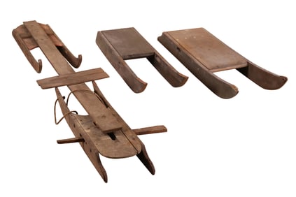 Three Children's Winter Sleds