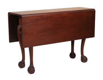 The John Brown Chippendale Carved Mahogany Diminutive Drop-Leaf Dining Table