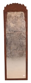 Queen Anne Walnut Beveled Double-Plate Looking Glass