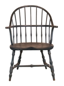 The John Brown Blue Painted Sack-Back Windsor Armchair