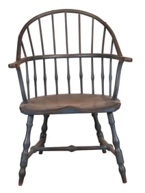 The John Brown Blue-Painted Sack-Back Windsor Armchair