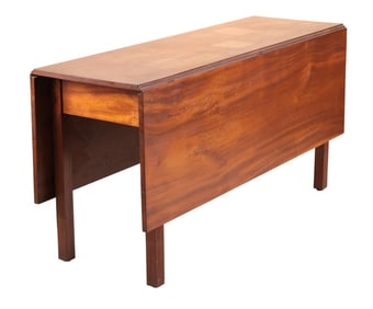 The John Brown Chippendale Carved and Figured Mahogany Stop-Fluted Drop-Leaf Dining Table