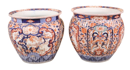 Two Nearly Identical Imari Porcelain Planters