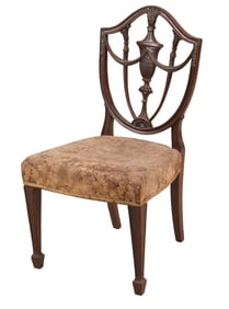 Federal Style Carved Mahogany Shield Back Side Chair