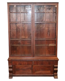 Empire Mahogany Bookcase Cabinet