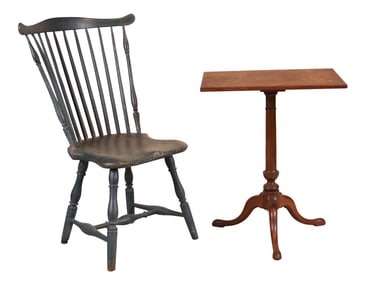 The John Brown Blue-Painted Fan-Back Windsor Side Chair