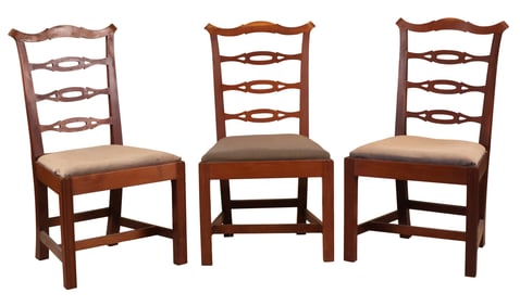 Three Chippendale Mahogany Side Chairs
