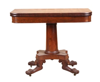 Classical Carved Mahogany Swivel Top Games Table