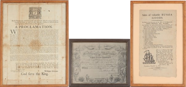 Three Framed Historical Broadside Documents