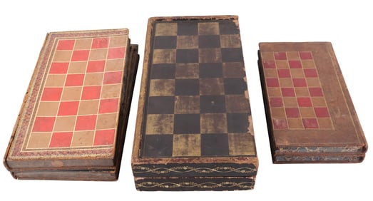 Three Vintage Folding Gameboards