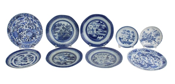 Group of Chinese Blue and White Porcelain Plates