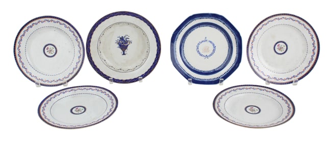 Four Chinese Export Armorial Plates