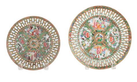 Twenty-Four Rose Medallion Reticulated Plates