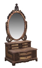 The John Brown Chinese Export Black and Gilt Lacquer Dressing Glass