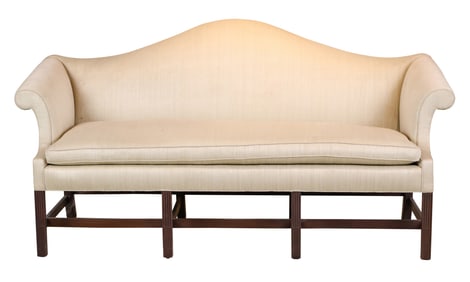 Chippendale Style Mahogany Camelback Sofa