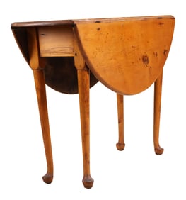 Queen Anne Inlaid Maple Drop Leaf Table