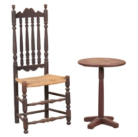 The John Brown Black Painted Bannister-Back Side Chair