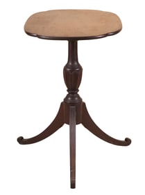 Federal Leaf Carved Mahogany Candlestand