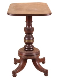 Classical Brass-Mounted Tilt-Top Mahogany Candlestand