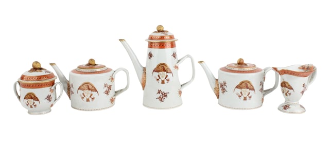 Chinese Export Eagle Decorated Porcelain Tea Service