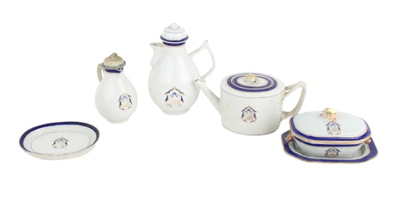 The John Brown Group of Chinese Export Armorial Table Articles