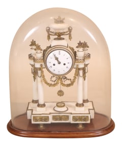 Neoclassical Ormolu-Mounted Marble Domed Mantle Clock