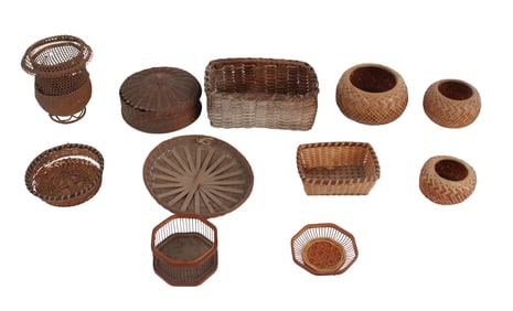 Group of Miniature Woven Baskets