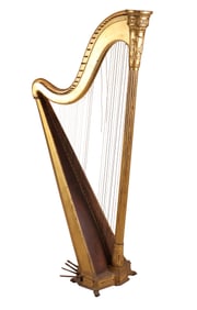 Classical Revival Gilt-Wood Harp
