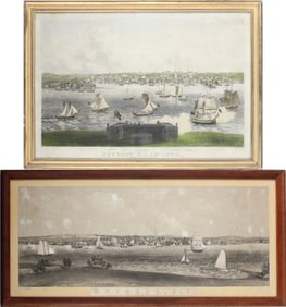 John Perry Newell, 1832-1898, Bristol, RI and Newport, RI in 1730, Lithographs