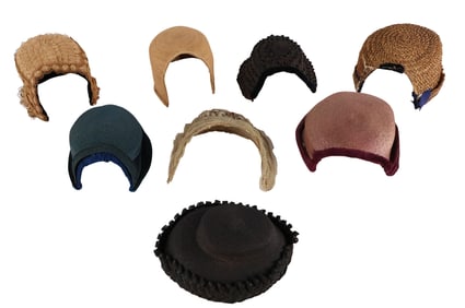 Eight Victorian Bonnets, Caps and Hats