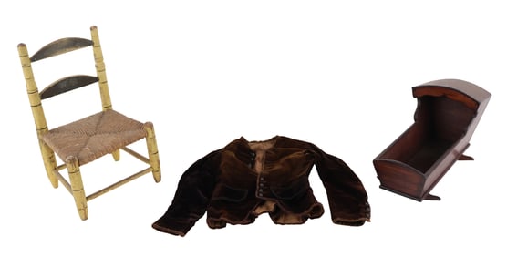 Painted Ladderback Doll's Chair