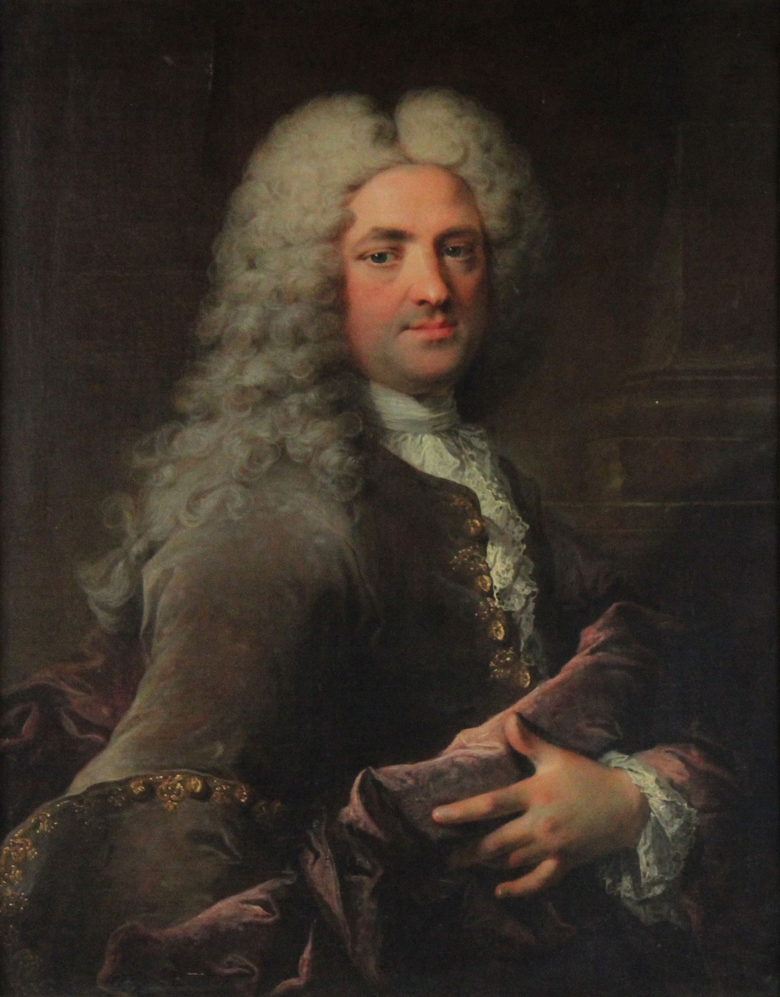 Attributed to Robert Levrac-Tournieres, French 1667-1752, Portrait of a Gentleman, Possibly Henri: Attributed to Robert Levrac-TournieresFrench, 1667-1752Portrait of a Gentleman, Possibly Henri Francois d'AguesseauOil on CanvasAppears to be unsigned, bears partial paper label showing ownership from