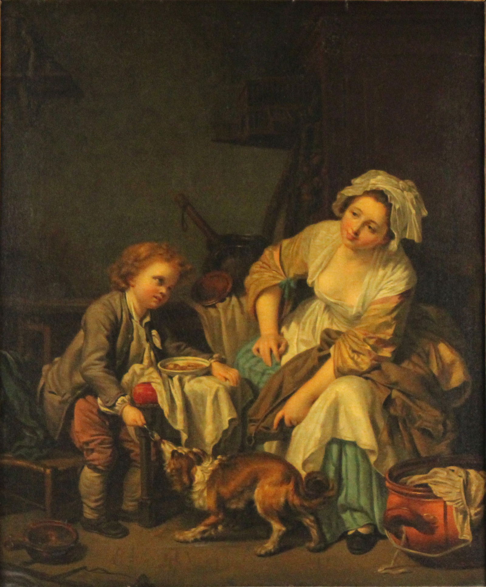 After Jean Baptiste Grueze, 1725-1805, L'Enfant Gate, Oil on Canvas (1 of 14)