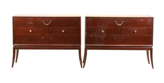 Pair of Charak Modern Mahogany Chests of Drawers