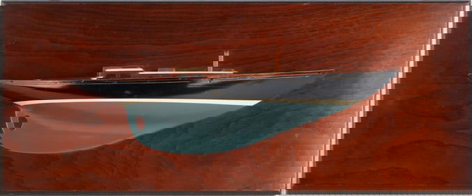 Vintage Half-Hull Model of a Sailboat
