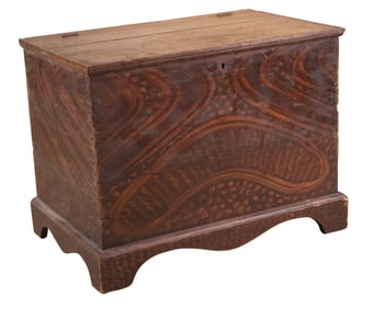 Paint-Decorated Pine Blanket Chest