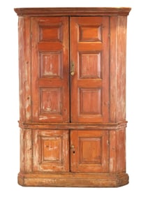 Stained Pine Corner Cabinet