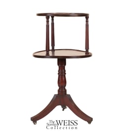 Regency Figured Mahogany Two-Tiered Dumbwaiter
